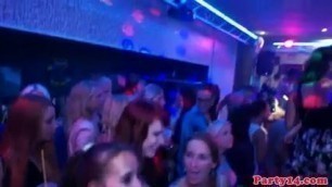 Real euro bachelorette sucks cock at club party