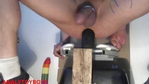 Anal addicted guy rides monsterdildo for verbal stranger on sexchat webcam show with huge cum shot