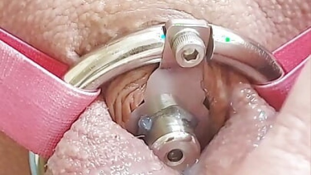 Rubbing my inverted cage cock like a pussy clit and cumming 4 times