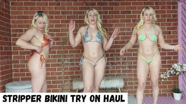 Stripper micro bikini try on haul with Michellexm