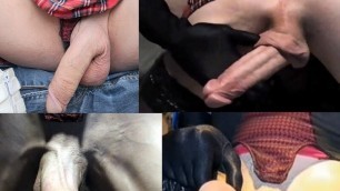 Video compilation of my big dick in slut outfit held in hand